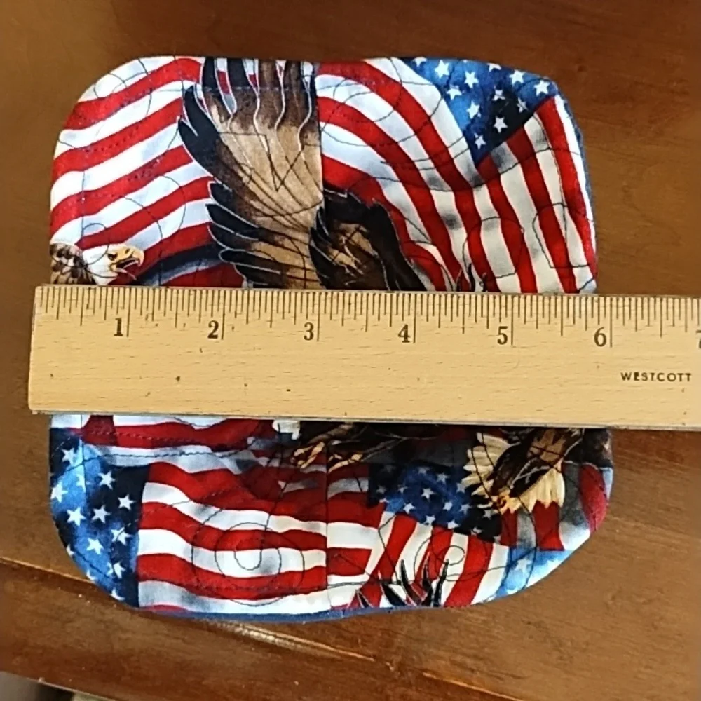 Patriotic Bowl Cozies Large Medium Small Flags Eagles Patriotic Red White Blue
